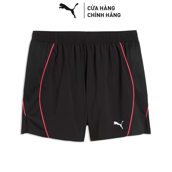 Quần Đùi Chạy Bộ PUMA Nam RUN VELOCITY 5 SHORT Black-Ultra Red Màu Đen