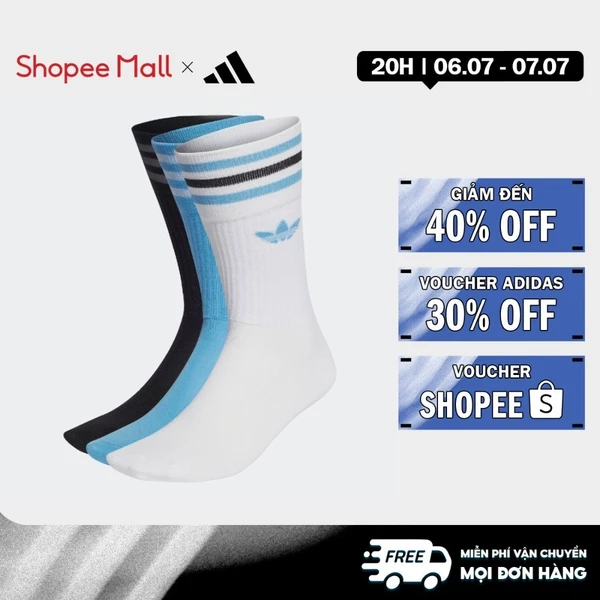 adidas Phong cách sống Bộ 3 đôi tất cao cổ Unisex trắng HL6765