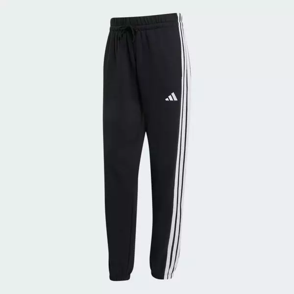 adidas Phong cách sống Quần Bo Gấu Vải Thun Da Cá 3 Sọc Essentials Nữ Đen JD5302