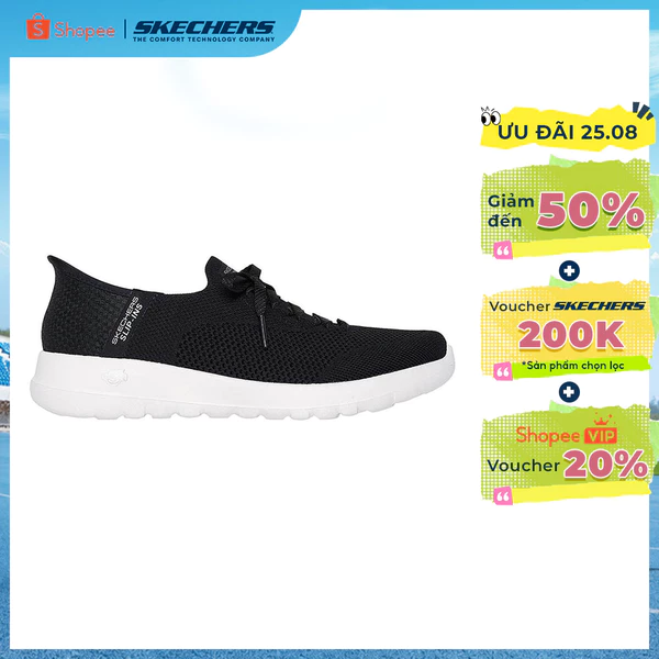 Giày Thể Thao Nữ Skechers Slip-ins GOwalk Joy Abby Đi Bộ - 124649-BKW Air-Cooled Memory Foam