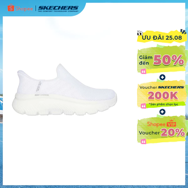 Giày Thể Thao Nữ Skechers Slip-Ins GOwalk Max Cushioning Hyper Burst Cleo Đi Bộ - 125880-WHT