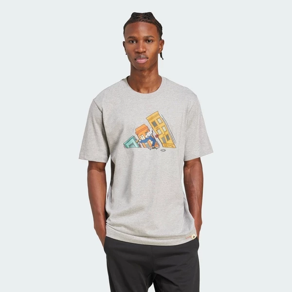 adidas Lifestyle Doodle Hunt Skate Graphic Tee Men Grey JM6498