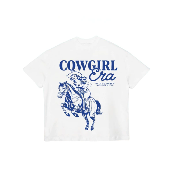 TheGlam CHÍNH HÃNG - Áo Thun Trắng "COW GIRL" UNISEX Form Boxy - TS03-20