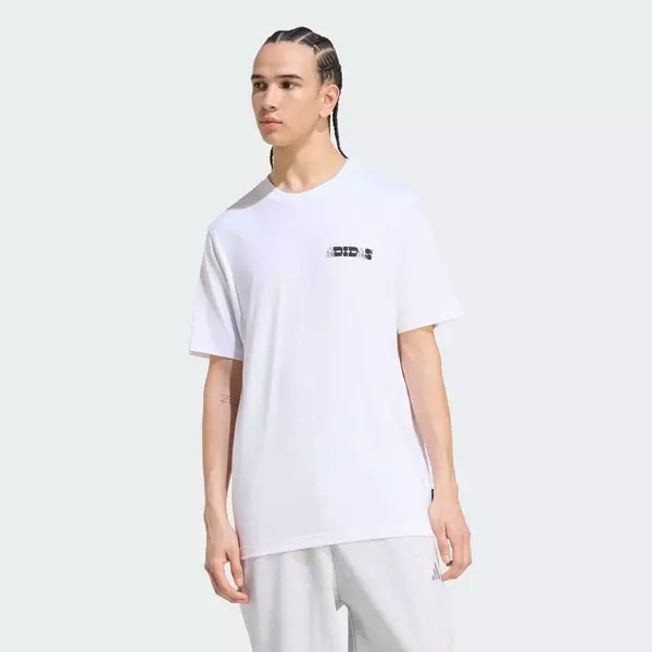 adidas Phong cách sống ÁO THUN GRAPHIC NOVELTY CARDS Nam trắng KC7129