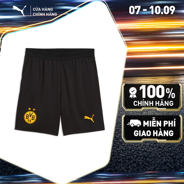 Quần Đùi Đá Bóng PUMA Nam BVB Shorts Replica Black Màu Đen