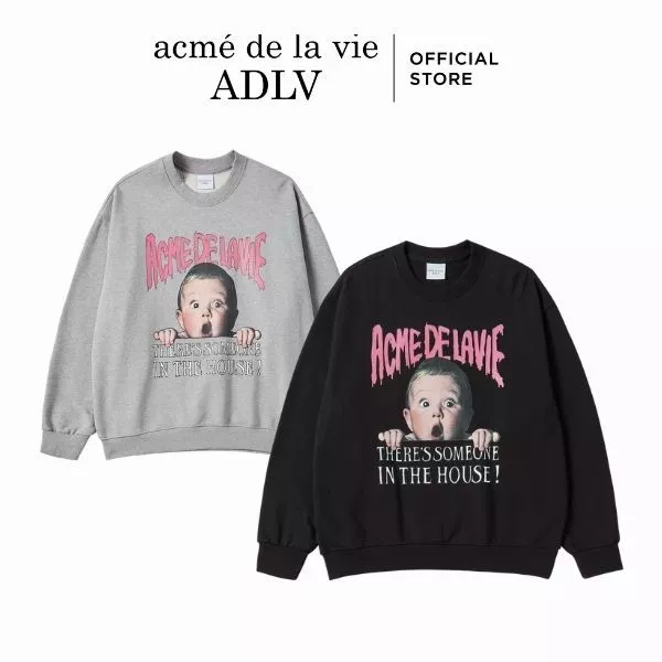 Áo Nỉ Halloween Scream Boy dáng oversized Đen/Muối tiêu - Hàng chính hãng