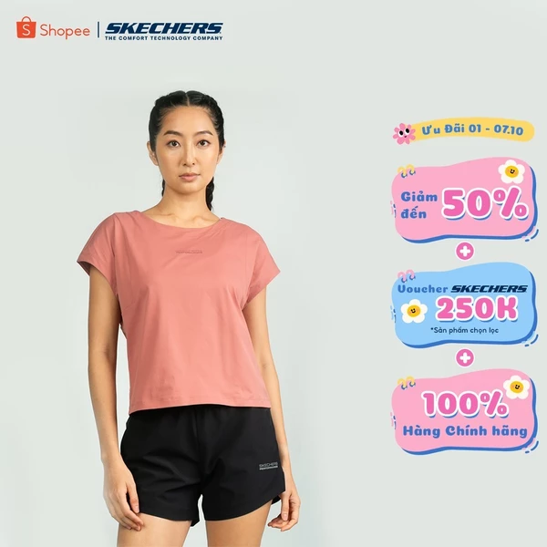 Áo Thun Tay Ngắn Nữ Skechers Walking Performance Short Sleeve Tee - SP325W299-WR01