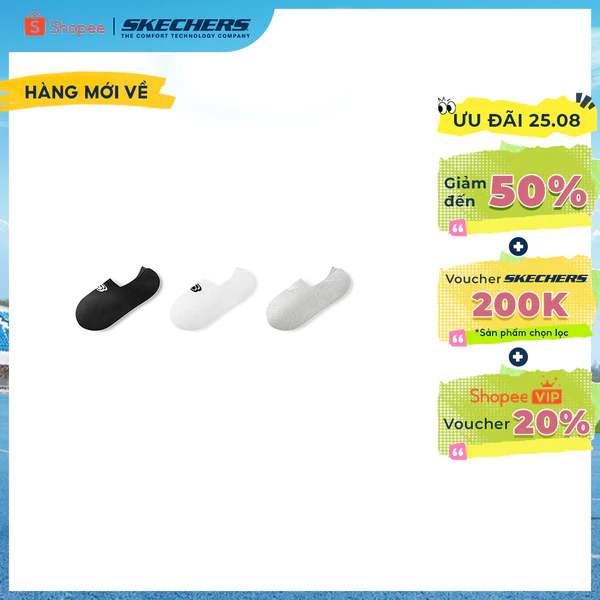 Vớ Thể Thao Nam Skechers Socks Invisible Socks (3 Pairs) - L225M172-060G