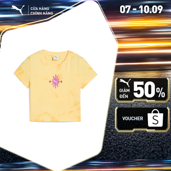 Áo Thun Thời Trang Tay Ngắn PUMA Nữ WARDROBE ESS Baby Tee Sunny Yellow Màu Vàng