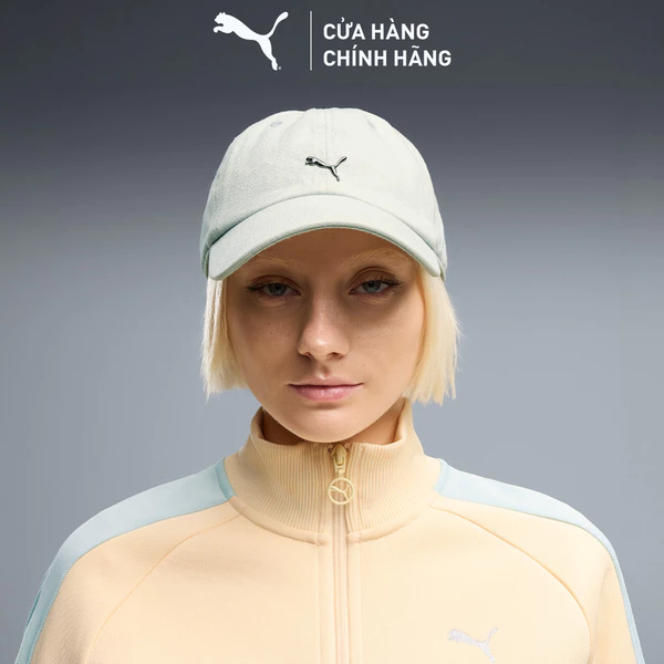 Nón Thời Trang PUMA Unisex WARDROBE ESS METAL Dad Cap Cre De Mint-Washed Denim Màu Xanh Lá