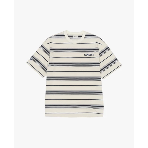 MLB - Áo thun unisex cổ tròn tay ngắn sọc ngang_3ATSV0354-50CRS