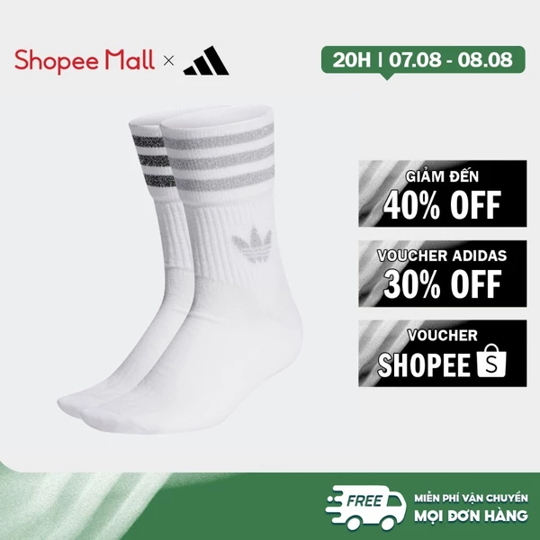 [Duy nhất 8.8 - VOUCHER 30%]adidas Phong cách sống Bộ 2 Đôi Tất Nhũ Cổ Trung Nữ trắng HC9561