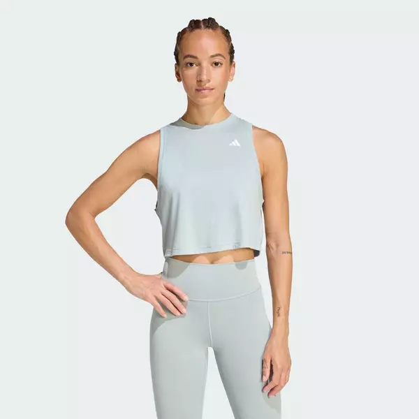 adidas Gym & Training Áo Tank Top Tập Luyện Dáng Boxy Train Essentials Nữ màu xanh lá KB7920
