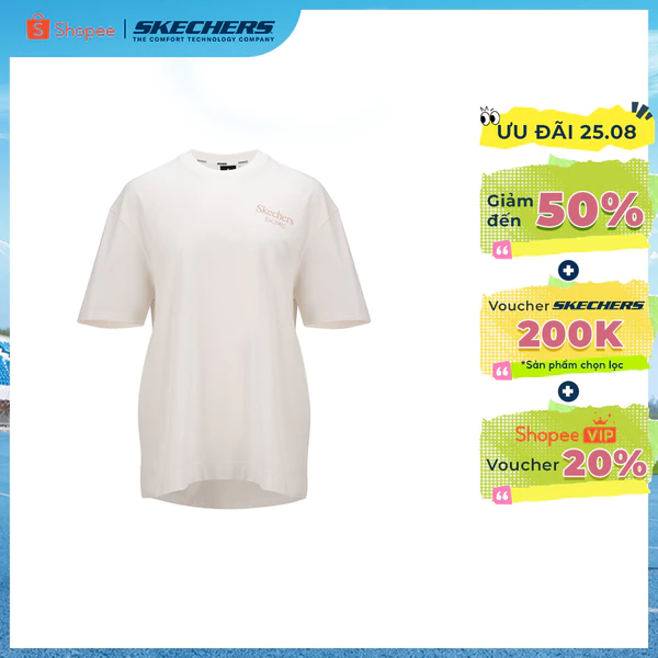 Áo Thun Tay Ngắn Nữ Skechers Lifestyle PhysicalAcademiaCollectionLounge ShortSleeve Tee-SL125W015-00QF Online Sale
