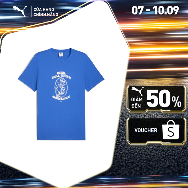Áo Thun Tay Ngắn Thời Trang PUMA Nam GRAPHICS Water Break Mountain Blue Màu Xanh