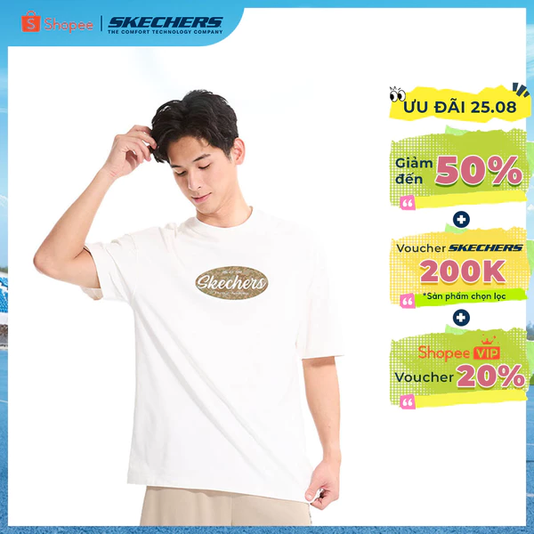 Áo Thun Tay Ngắn Nam Skechers LifestylePhysicalAcademiaCollectionIconicShortSleeveTee-SL125M001-00QF Online Sale