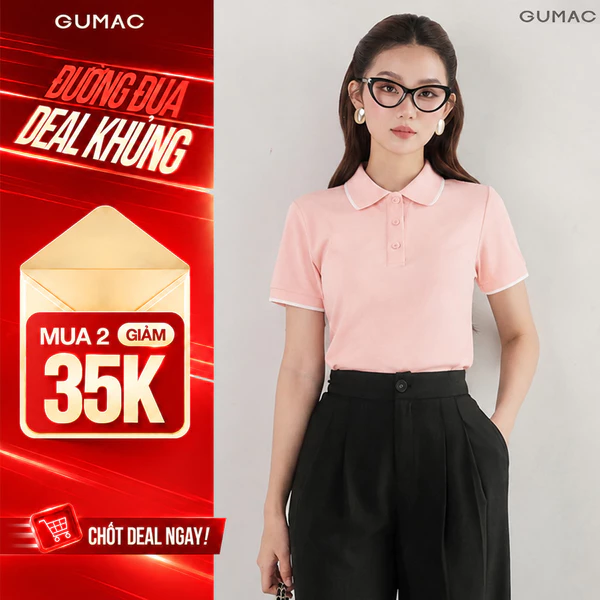Áo Polo Nữ GUMAC Cotton TICI Áo Thun Có Cổ Tay Ngắn Công Sở Thể Thao PLE03028