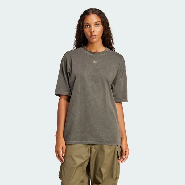 adidas Phong cách sống Áo Thun Oversize Washed Nữ Đen JI5729