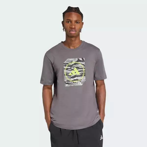 adidas Phong cách sống Áo Thun Graphic Rằn Ri Nam Xám KB7317