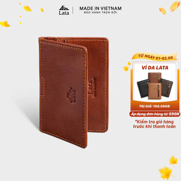 Ví nam da bò Lata ( Thời trang nam đựng namecard nhỏ gọn - Ví da thật LVN75 )