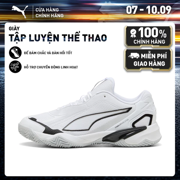 Giày Thể Thao Trong Nhà PUMA Unisex Solarstrike 4 White-Black-Silver Mist Màu Trắng