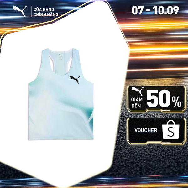 Áo Thun Chạy Bộ PUMA Nữ W LIGHTSPD UW GRPHIC SINGLET Fresh Water Màu Xanh