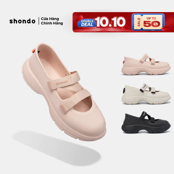 Giày Búp Bê Thể Thao Shondo Ballet Sneaker Nữ Dreamie Đế Cao 4cm Tôn Dáng Nhiều Màu