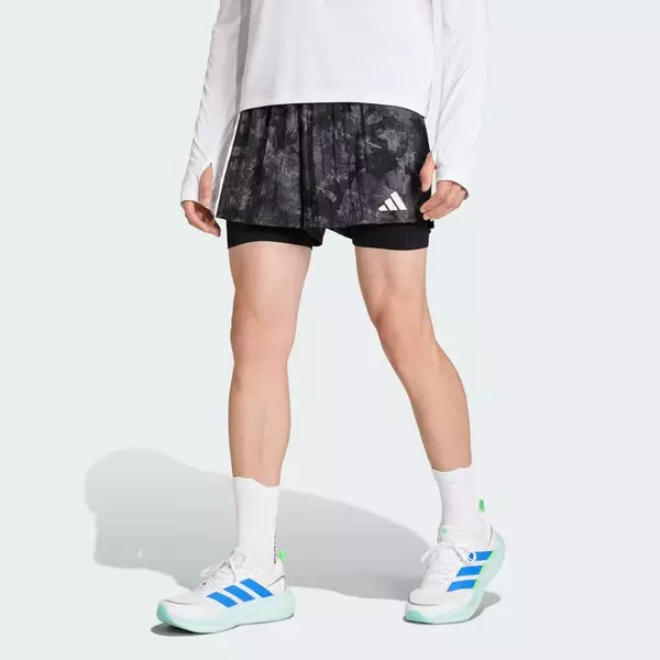 adidas Chạy Quần Short adi365 Spray Dye 2 Trong 1 Nam Xám KA0315