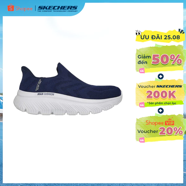 Giày Thể Thao Nam Skechers Slip-Ins GOwalk Max Cushioning Hyper Burst Đi Bộ - 217131-NVY Air-Cooled Goga Mat