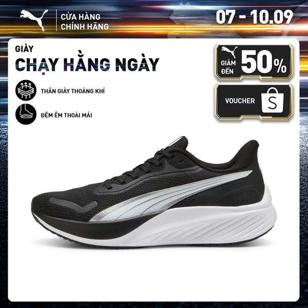Giày Chạy Bộ PUMA Unisex Pounce Lite Black-White Màu Đen
