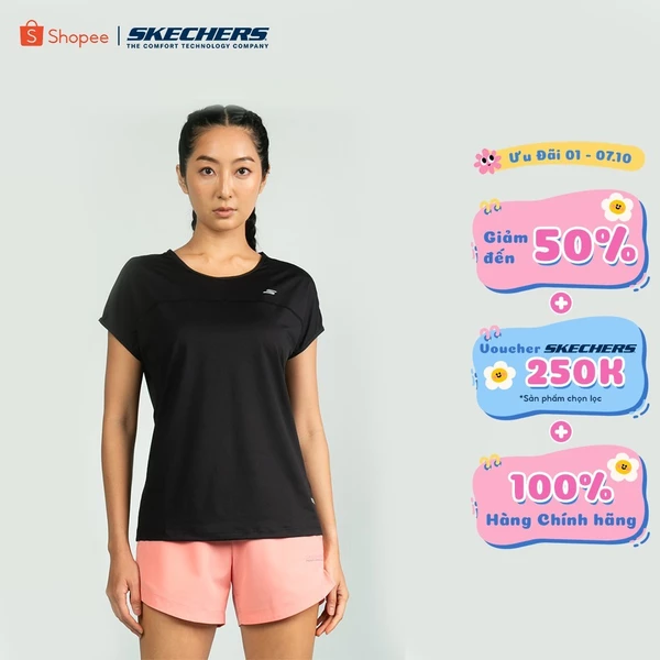 Áo Thun Tay Ngắn Nữ Skechers Walking Performance Short Sleeve Tee - SP325W298-0018