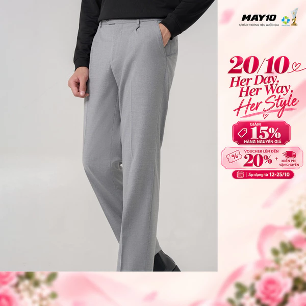 Quần âu nam có ly May 10 mã 020125259CL VS008