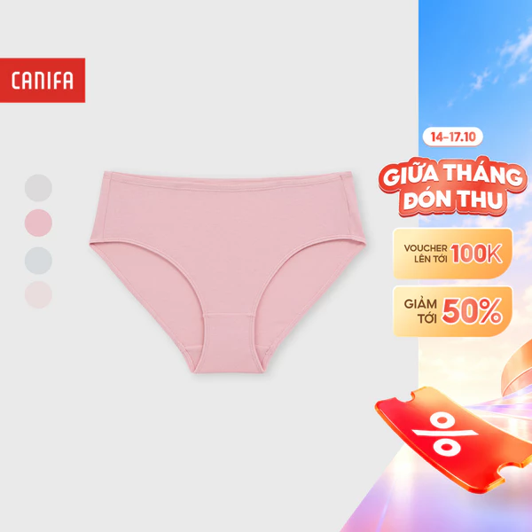 Quần lót tam giác nữ CANIFA dáng bikini chất cotton thấm hút co giãn thoáng mát 6UP26A005