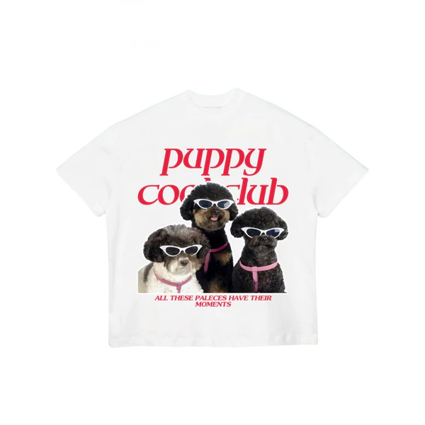 TheGlam CHÍNH HÃNG - Áo Thun Trắng Chó "PUPPY" Form Boxy UNISEX - TS05-06