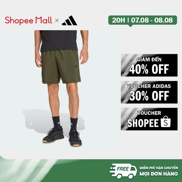 [Duy nhất 8.8 - VOUCHER 30%]adidas Gym & Training Quần Short Dệt Tập Luyện Train Essentials Nam màu xanh lá JX2715