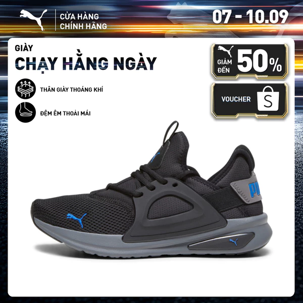 Giày Chạy Bộ PUMA Unisex Softride Enzo Evo Black-Ultra Blue-Cool Dark Gray-White Màu Đen