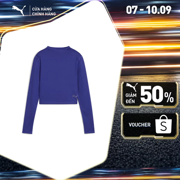 Áo Thun Tập Luyện PUMA Nữ INTERGALACTIC LS TOP Lapis Lazuli Màu Xanh