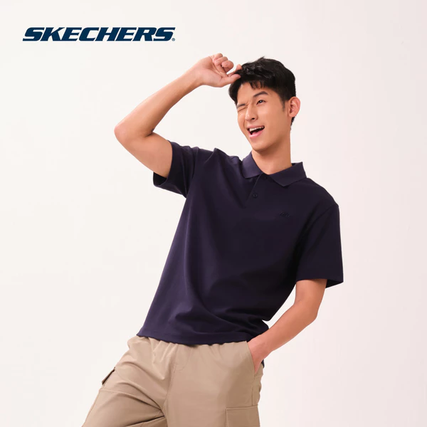 Polo Tee Nam Skechers Skechers Authentic Lounge Polo Tee - SL226M224-002Z Online Sale