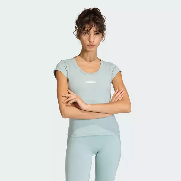 adidas Gym & Training Áo Baby Tee Hyperglam Nữ màu xanh lá KC7677