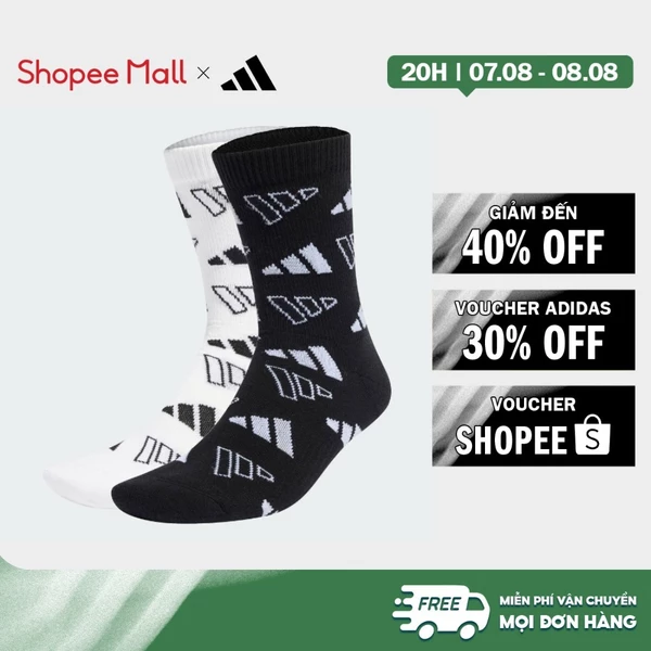 [Duy nhất 8.8 - VOUCHER 30%]adidas Phong cách sống Bộ 2 Đôi Tất Monogram Unisex trắng KB7293
