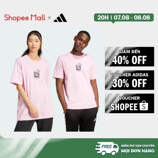 [Duy nhất 8.8 - VOUCHER 30%]adidas Lifestyle Lounge Drink Graphic Tee Men Pink JJ4015