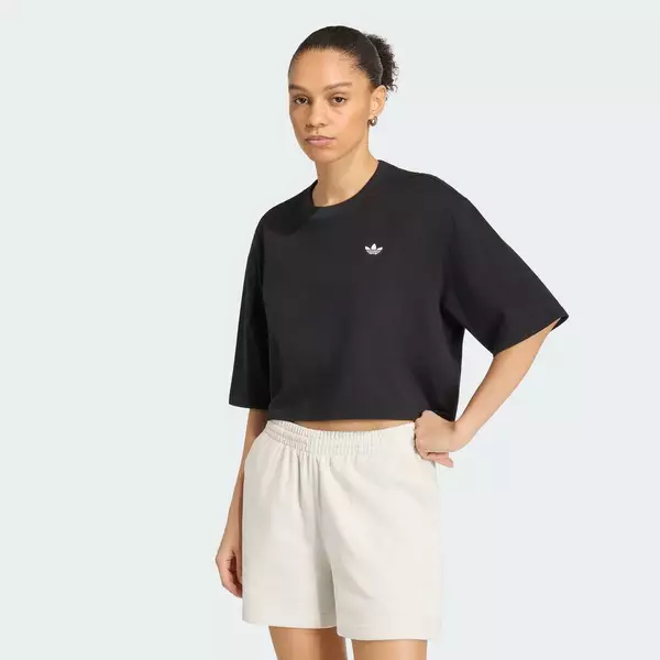 adidas Phong cách sống ÁO THUN CROP TOP ESSENTIALS Nữ Đen KQ6692