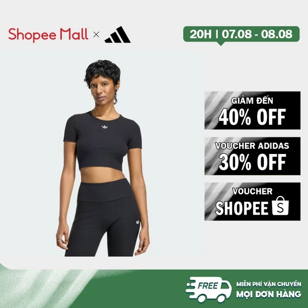 [Duy nhất 8.8 - VOUCHER 30%]adidas Lifestyle ESSENTIALS RIB TEE Women Black KR3601