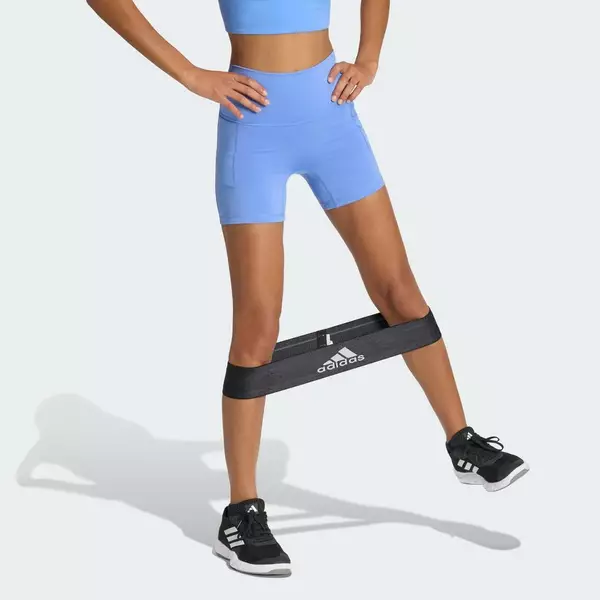 adidas Gym & Training Quần Legging Ngắn 3 Stripes Studio All Me Booty Nữ Màu xanh da trời HZ0869