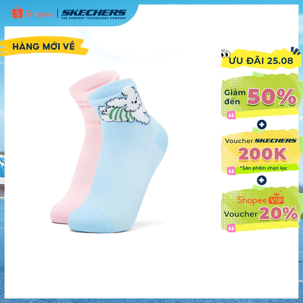 Vớ Thể Thao Trẻ Em Skechers Socks Quarter Socks (2 Pairs) - L226K061-06K8