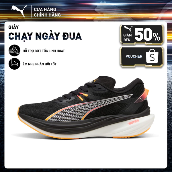 Giày Chạy Bộ PUMA Nam Deviate NITRO Black-Sun Stream Màu Đen