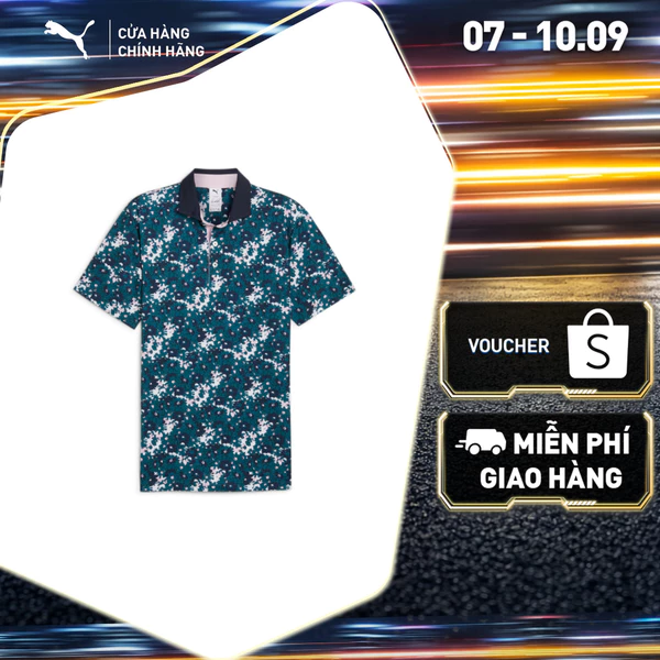 Áo Thun Thể Thao Golf PUMA Nam x AP FLORAL  POLO Cold Green Màu Xanh Lá