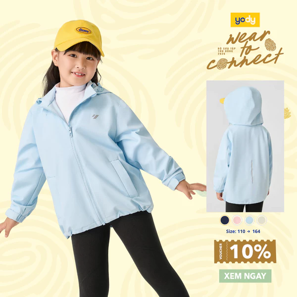 Áo Khoác Gió Trẻ Em 3C Promax YODY cản gió cản bụi KCJA25F093