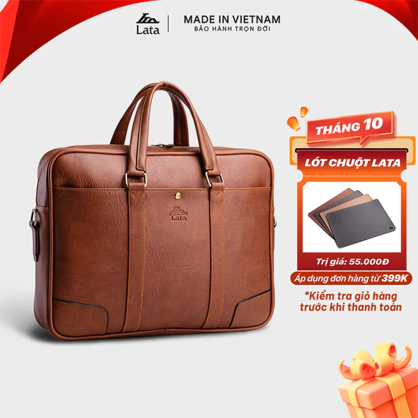 Cặp Công Sở Lata (Thời trang nam basic đựng laptop 15 inch - Cặp da CA31)