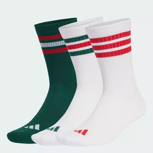 adidas Phong cách sống BỘ 3 ĐÔI TẤT CỔ CAO CÓ ĐỆM 3 GẠCH SPORTSWEAR Unisex màu xanh lá KE5506
